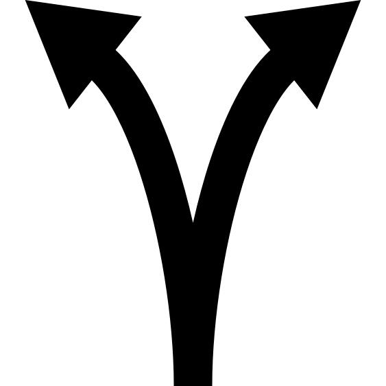 Up arrow bifurcation in two