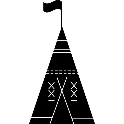 African tribal tent with flag
