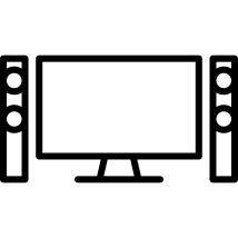 Big Television with Two Big Speakers