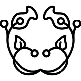 Floral bell outline with leaves and vines design