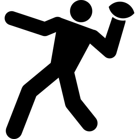 Rugby player throwing the ball