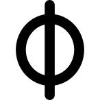 Circle with vertical line mathematical sign