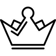 Crown variant outline with pointed tips and rounded center