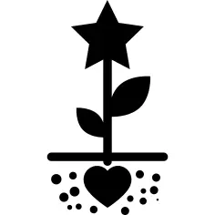 Star plant with heart seed