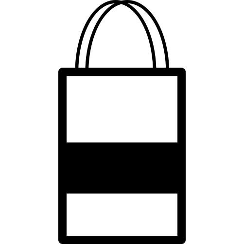 Shopping bag with one black stripe and two handles