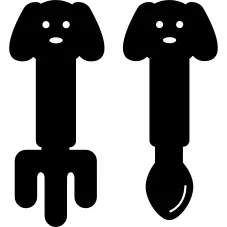 婴孩匙子和叉子与逗人喜爱的设计