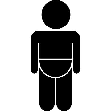 Baby wearing diaper silhouette