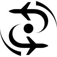 在旋转的飞机剪影