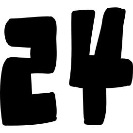 Number 24 handmade symbol