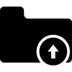 Folder silhouette with arrow pointing up
