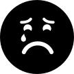 Sad suffering crying emoticon face