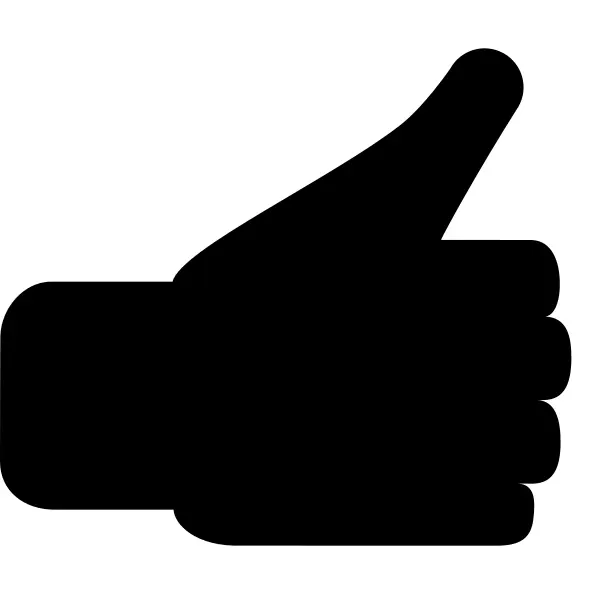 Thumb up gesture of filled hand