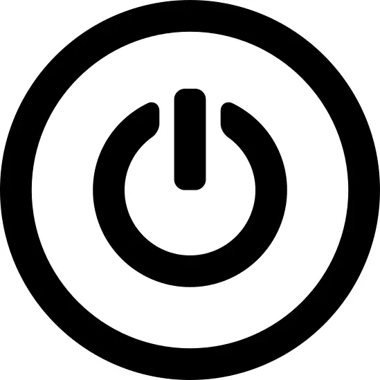 Power circular symbol in a circle