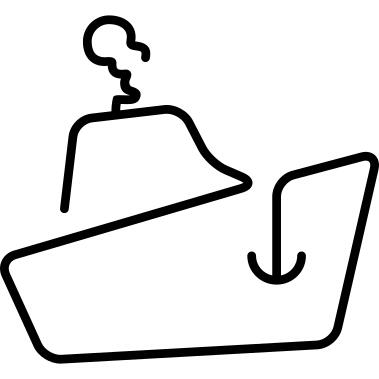 Logistics boat transport outline