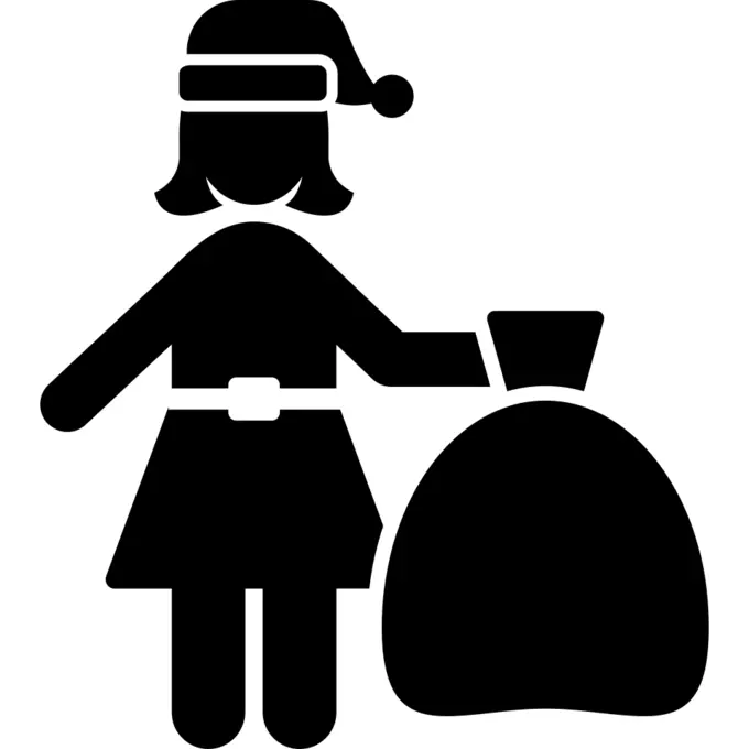 Woman dressed as Santa Claus