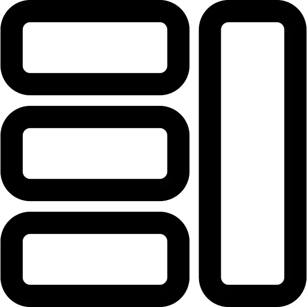 Webpage organization outlined button of interface