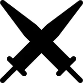 Swords in cross arrangement