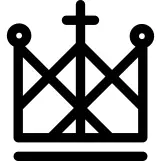 Royal crown of lines design with a catholic cross on top