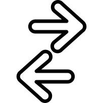 Directional arrows couple of outlines