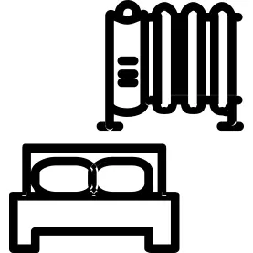 Heating device in a bedroom