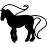 Horse silhouette with mane outline