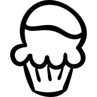 Cupcake with cream on top