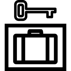 Private baggage box with key