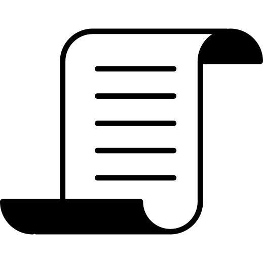 Paper with text and curved upper and bottom borders