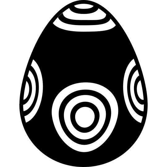 Easter egg design of concentric circles pattern