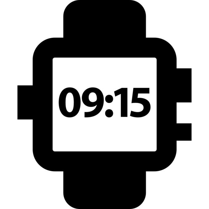 Watch with hour and minutes numbers