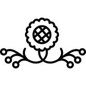 Floral symmetrical design with a flower