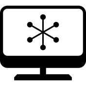 Computer screen with asterisk symbol