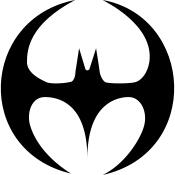 Bat silhouette black shape with wings forming a circle