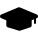University graduates cap silhouette