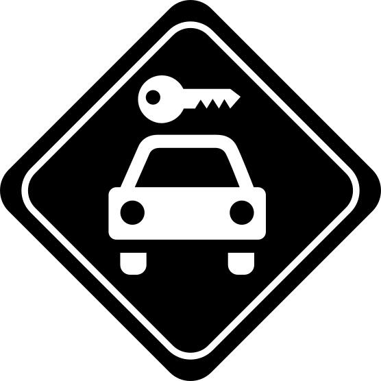 Car and key signal in rotated square