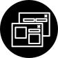 SEO landing pages symbol inside a circle