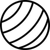 Gym ball with parallel stripes