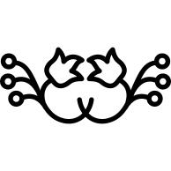 Flower bell outline with flower buds