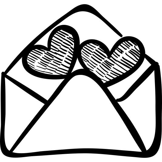 Envelope with hearts
