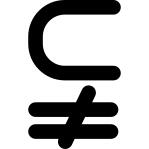 Subset of above not equal to symbol