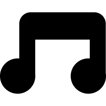 Connected musical note thick outline