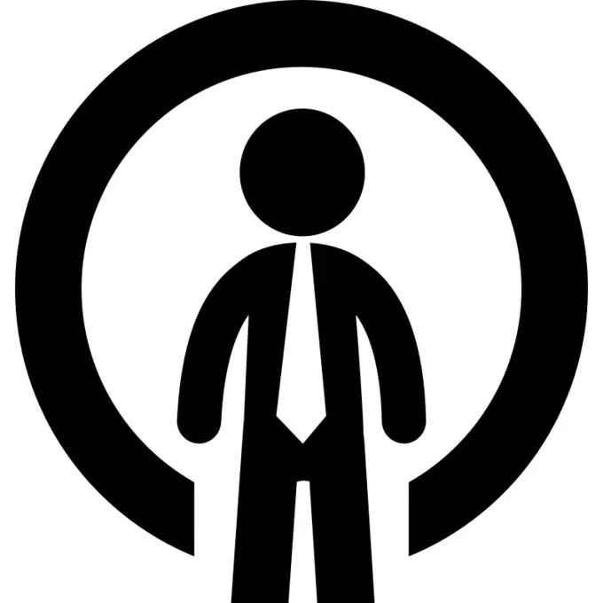 Businessman with a circle