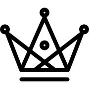 Crown made of triangles and circles outline