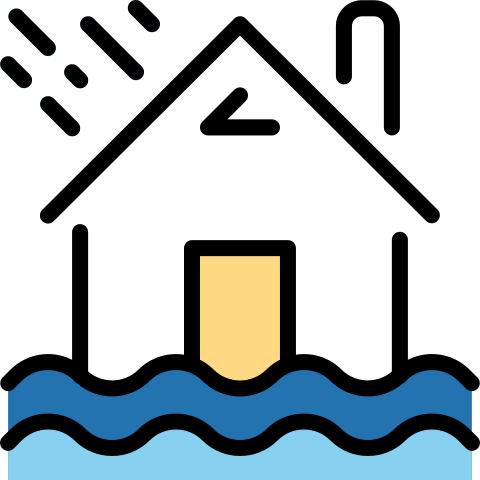 Flooded house