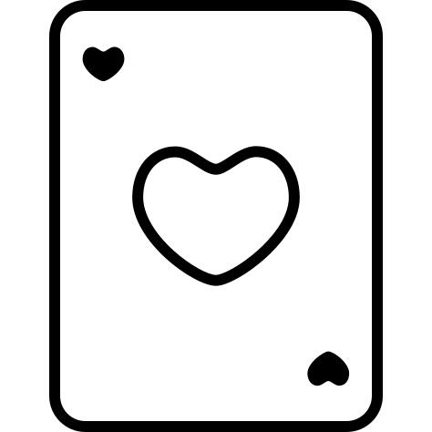 Heart playing card outline