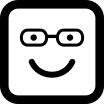 Student smiling emoticon square face
