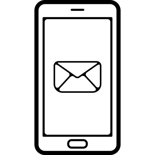 电子邮件信封在电话屏幕上的符号