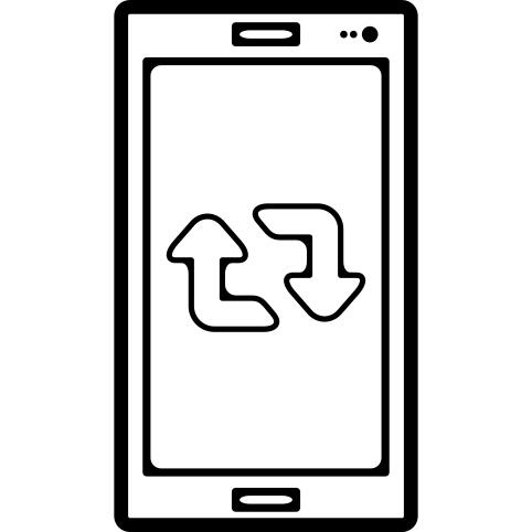Arrows couple on cellphone screen