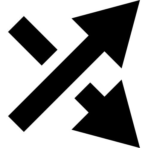 Two crossing arrows symbol