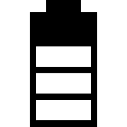 Battery status with three quarters of the charge